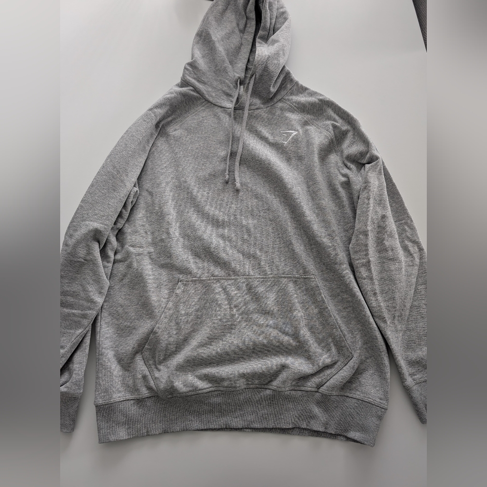 Gymshark Light Gray Hooded Pullover Sweatshirt Hoodie